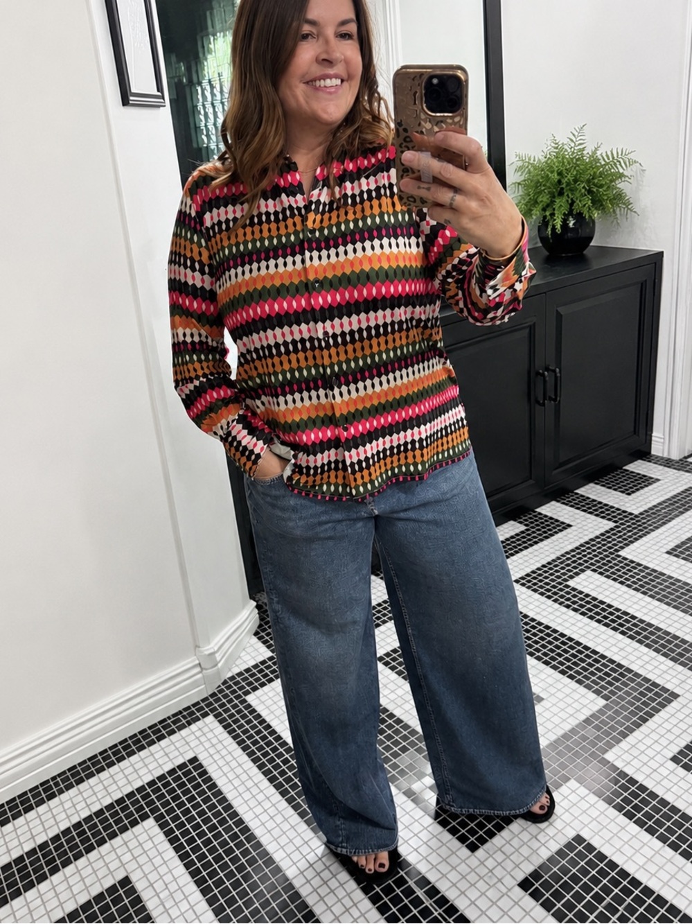 Vilagallo Multicolor Striped Button-Down Shirt